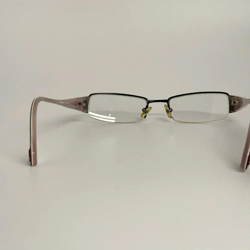 Morel Koali 6312K Black Mauve Rectangular Semi-Rimless Eyeglass Frames 49-18-140